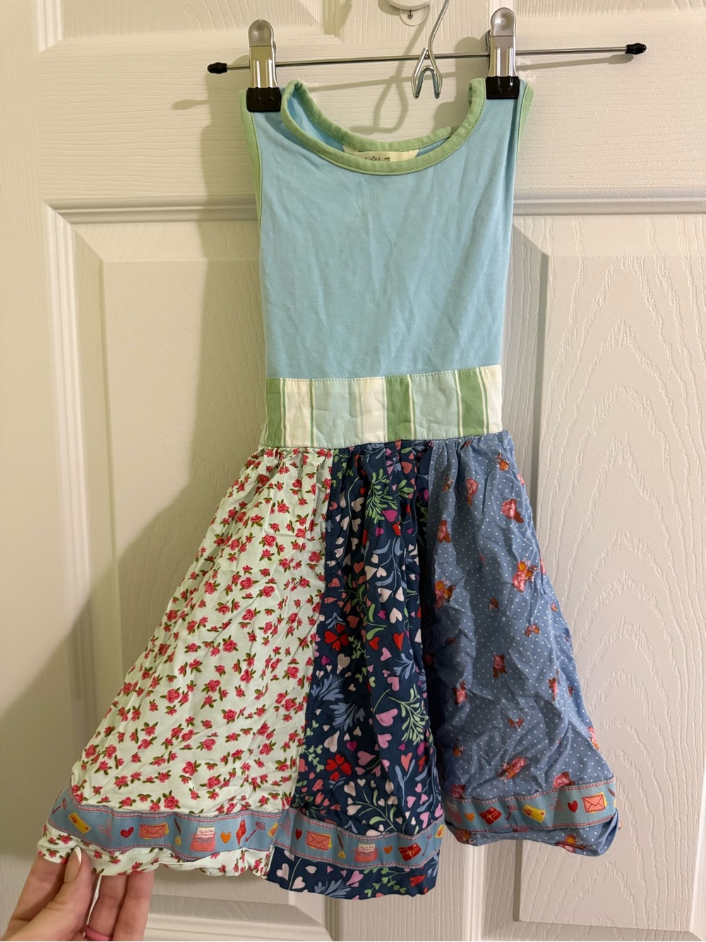 Matilda Jane Light Blue Sleeveless Patchwork Floral Dress